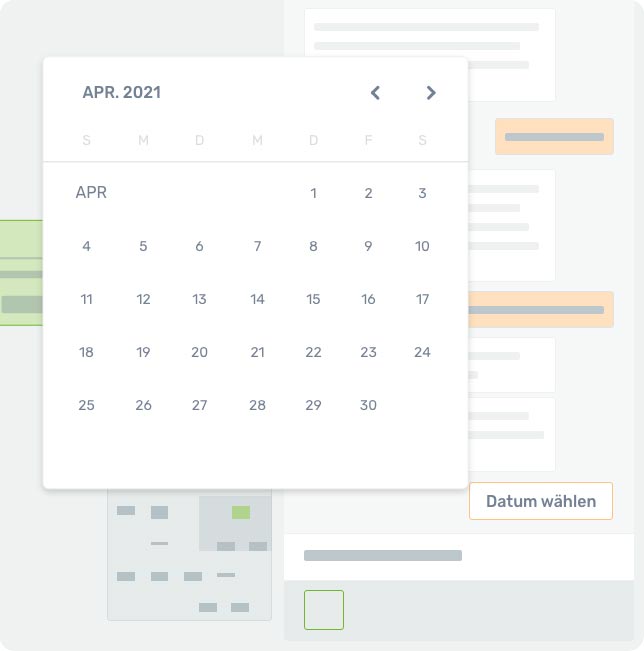 Screenshot aus der DialogBits-Plattform. Datepiker für Dialoge im Chatbotfenster
