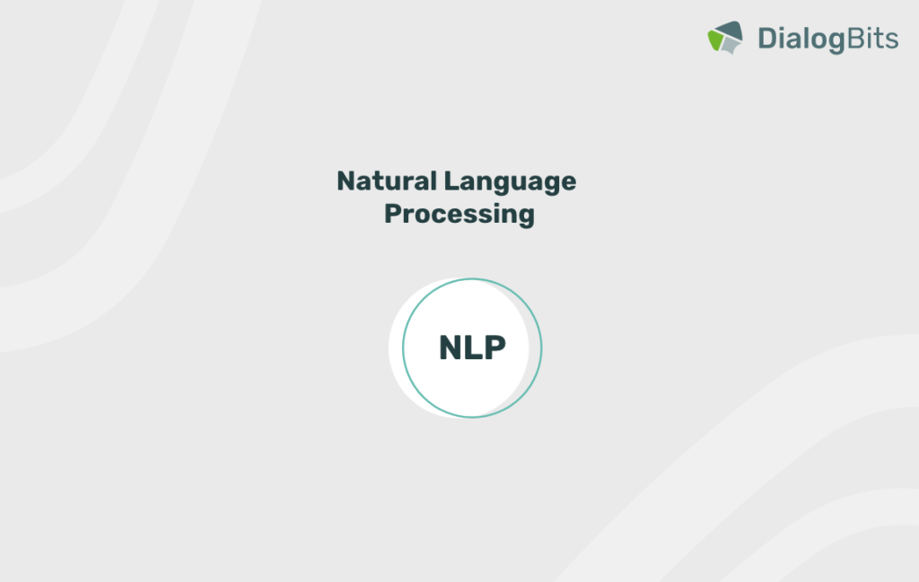 Grafik mit dem Begriff ‘Natural Language Processing (NLP)’ in der Mitte, symbolisierend die Verarbeitung natürlicher Sprache durch KI-Technologien